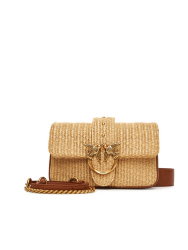 PINKO Дамска чанта Love One Mini Slouchy Fl PE 25 PLTT 104340 A2CF Бежов