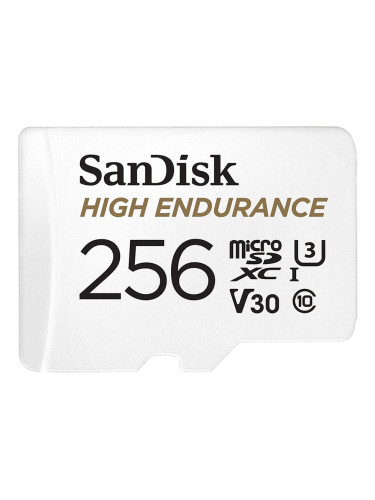 Флаш памети SANDISK High Endurance microSDXC 256GB + SD Adapter - for dash cams & home monitoring SDSQQNR-256G-GN6IA