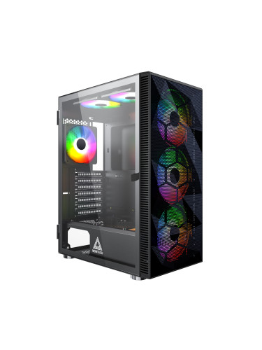 Montech кутия X3 MESH, Mid-tower Case, TG, 6 fixed RGB Fans, Black