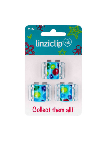 Щипка за коса детска малка балони тюркоаз Linziclip kids MINI