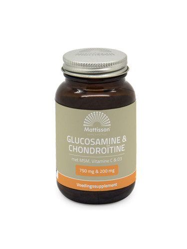 Глюкозамин, Хондроитин, МСМ + витамини С, D3 60 таблетки | Mattisson Healthstyle