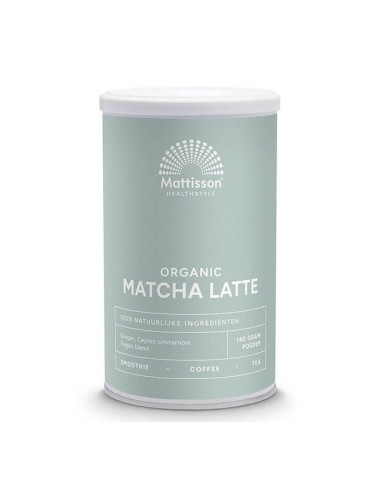 Лате с Матча, Джинджифил и Цейлонска канела, БИО 140 g прах | Mattisson Healthstyle