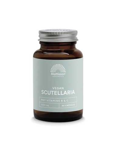Скутелария  (Шлемник байкалски) + витамин В, С и Куркумин 60 капсули | Mattisson Healthstyle