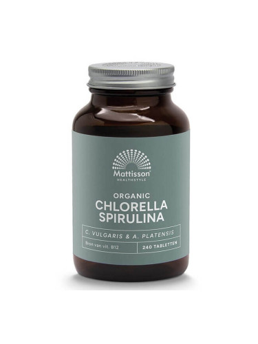Имунитет, супер антиоксидант - Хлорела и Спирулина, 500 mg x 240 таблетки Mattisson Healthstyle