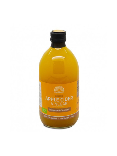 Ябълков оцет с канела и куркума Органик 500 ml | Mattisson Healthstyle