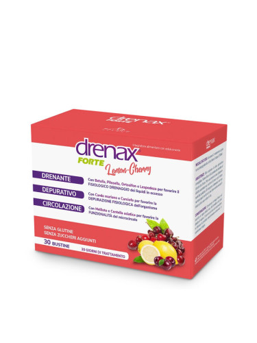 Диуретична детокс формула - Дренакс - Drenax® с бяла бреза, касис и миши уши, 30 сашета, с вкус на л