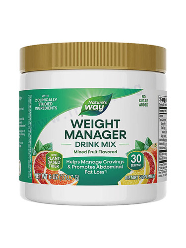 УЕЙТ МЕНИДЖЪР ДРИНК МИКС С ПЛОДОВ ВКУС прах 170.7 г NATURE'S WAY