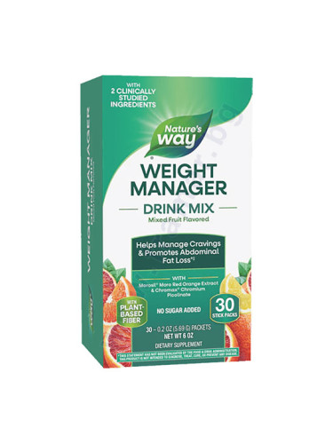 УЕЙТ МЕНИДЖЪР ДРИНК МИКС С ПЛОДОВ ВКУС саше * 30 NATURE'S WAY