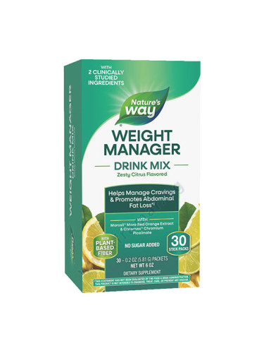 УЕЙТ МЕНИДЖЪР ДРИНК МИКС С ВКУС НА ЦИТРУСОВИ ПЛОДОВЕ саше * 30 NATURE'S WAY