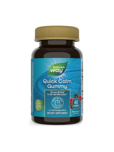 КУИК КАЛМ ГЪМИ АШВАГАНДА + L-ТЕАНИН желирани таблетки * 40 NATURE'S WAY