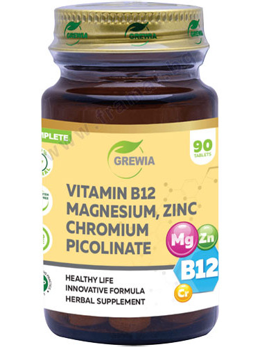 ГРЕВИЯ ВИТАМИН B12 + МАГНЕЗИЙ + ЦИНК + ХРОМ таблетки * 90