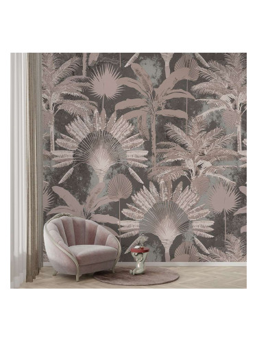 Фототапет с палмови листа в неутрални тонове – елегантна тропическа визия
