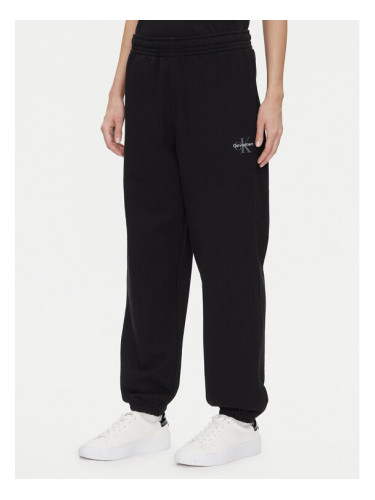 Calvin Klein Jeans Долнище анцуг Monologo LV047B235G Черен Regular Fit