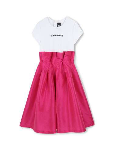 Karl Lagerfeld Kids Ежедневна рокля Z30460 S Розов Regular Fit
