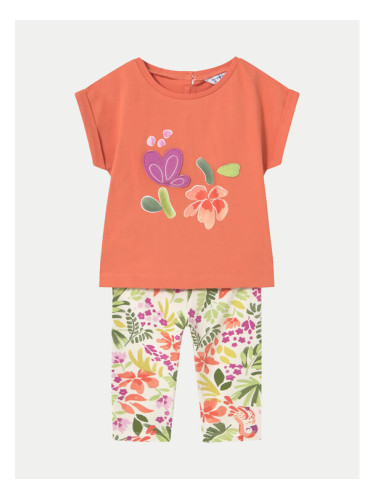 Mayoral Комплект тишърт и клин 1738 Оранжев Regular Fit