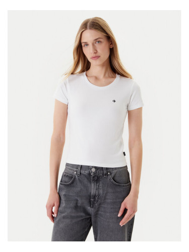 Converse Тишърт 10027252-A01 Бял Slim Fit