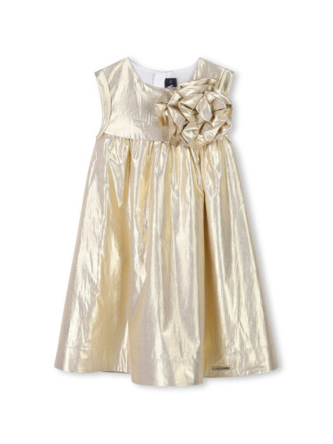 Karl Lagerfeld Kids Елегантна рокля Z30474 S Златист Regular Fit