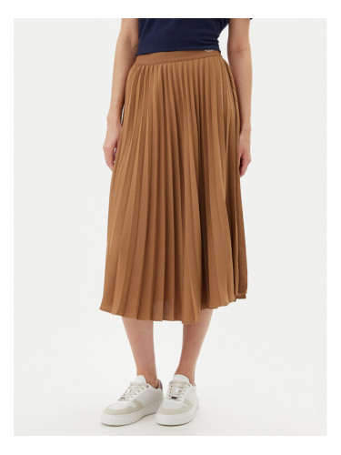 Tommy Hilfiger Плисирана пола WW0WW43886 Кафяв Regular Fit