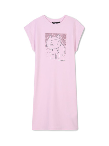 Karl Lagerfeld Kids Ежедневна рокля Z30456 S Розов Regular Fit
