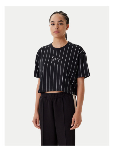 Karl Kani Тишърт Small Signature Essential Pinstripe 6137880 Черен Relaxed Fit