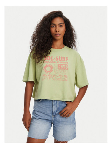 Billabong Тишърт Sol Surf EBJZT00428 Зелен Oversize