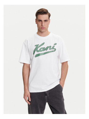 Karl Kani Тишърт Varsity Palm PD00005336 Бял Relaxed Fit