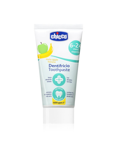 Chicco Toothpaste 6-24m детска паста за зъби с флуорид Apple-Banana 50 мл.