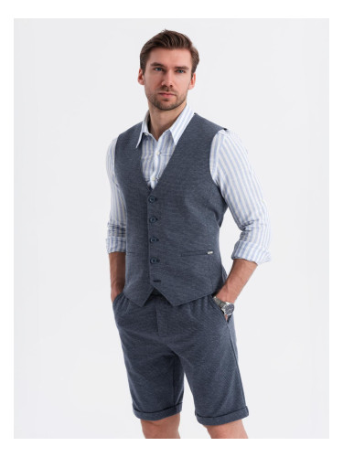 Ombre Men's elegant set suit vest + shorts