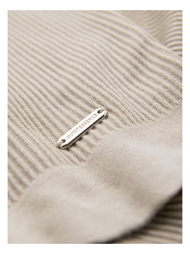Ombre Men's knitted t-shirt with buttons at the neckline - light grey