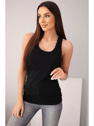 Kesi Women's sleeveless cotton top with a round neckline black