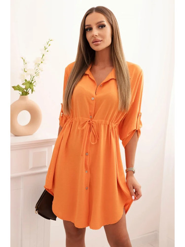 Kesi Włoski Dress with button closure and tie at the waist orange