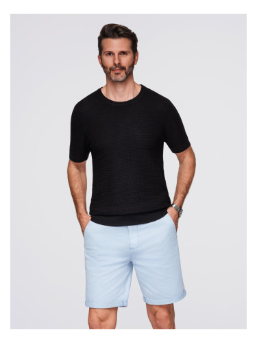 Ombre Men's structured knitted t-shirt - black