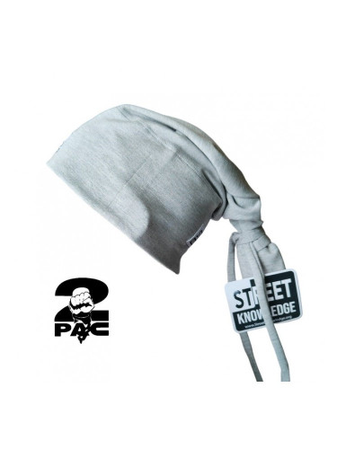 Бийни шапка в светлосиво с бродерия 2Pac Beanie Street Knowledge