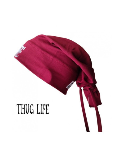Бийни шапка в бордо с бродерия Thug life Beanie Street Knowledge