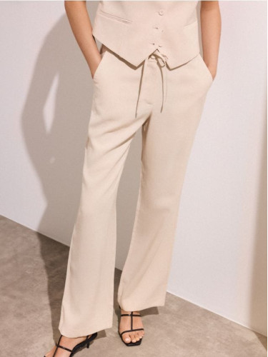 Mohito - Панталон с високо съдържание на вискоза - бежово