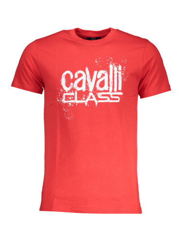 Мъжка тениска с къс ръкав Cavalli Class, червена