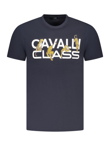 Мъжка тениска с къс ръкав CAVALLI CLASS, синя