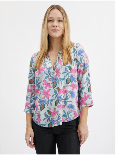 Orsay Light Blue Women's Floral Blouse - Women's