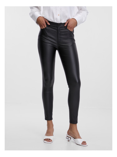 Orsay Black Women's Leatherette Trousers - Women's