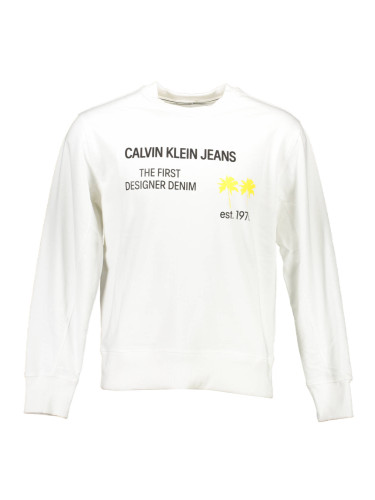 Бял суитшърт Calvin Klein без цип