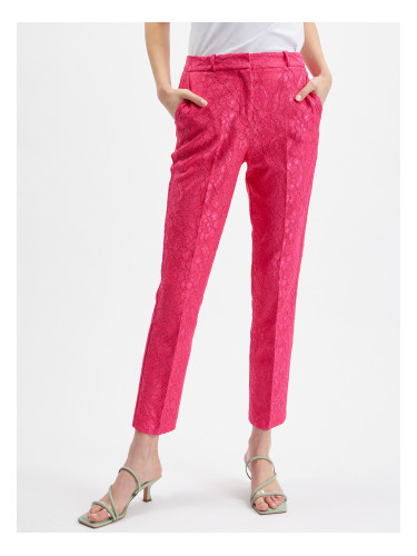 Orsay Women's Pink Patterned Cropped Trousers - Women's