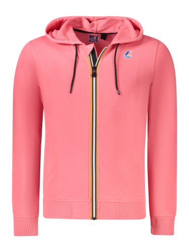 Мъжки суитшърт с цип K-WAY, розов