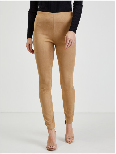 Orsay Light Brown Women's Suede Trousers - Women's