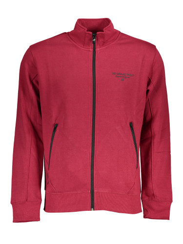 US GRAND POLO MEN'S RED ZIP SWEATSHIRT