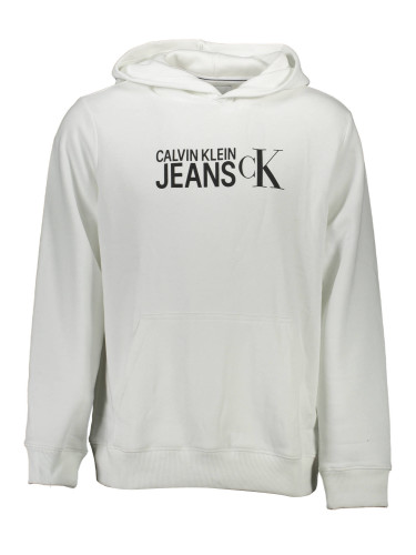 Бял суичър с качулка Calvin Klein