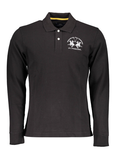 Мъжки черни поло ризи с дълъг ръкав