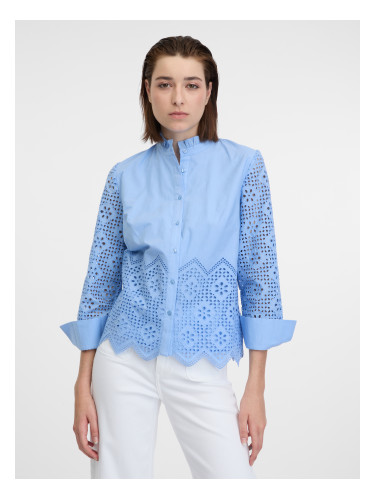 Orsay Light blue lady blouse with decorative details - Women