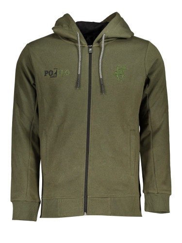 US GRAND POLO MEN'S GREEN ZIP SWEATSHIRT