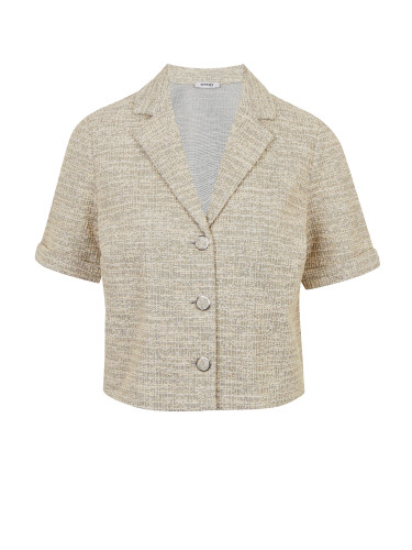 Orsay Light Brown Women's Brindle Short Sleeve Blouse - Women's