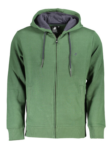 US GRAND POLO MEN'S GREEN ZIP SWEATSHIRT